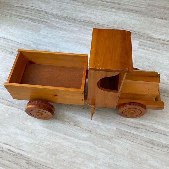 26” Handmade Vintage Wooden Toy Truck/ Dump Truck - Can Be Used As Home Decor - Picture 8 of 10